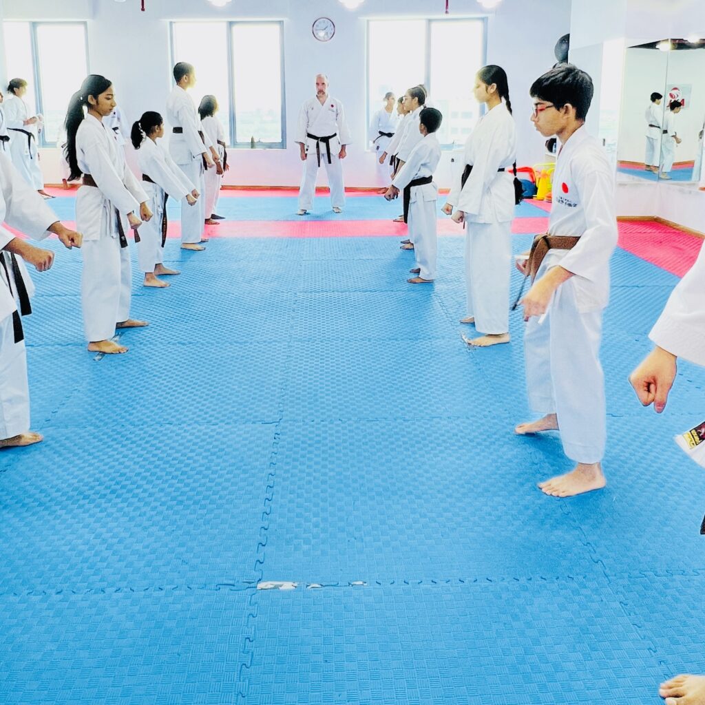 JKA Shotokan Karate students black belt grading Dubai