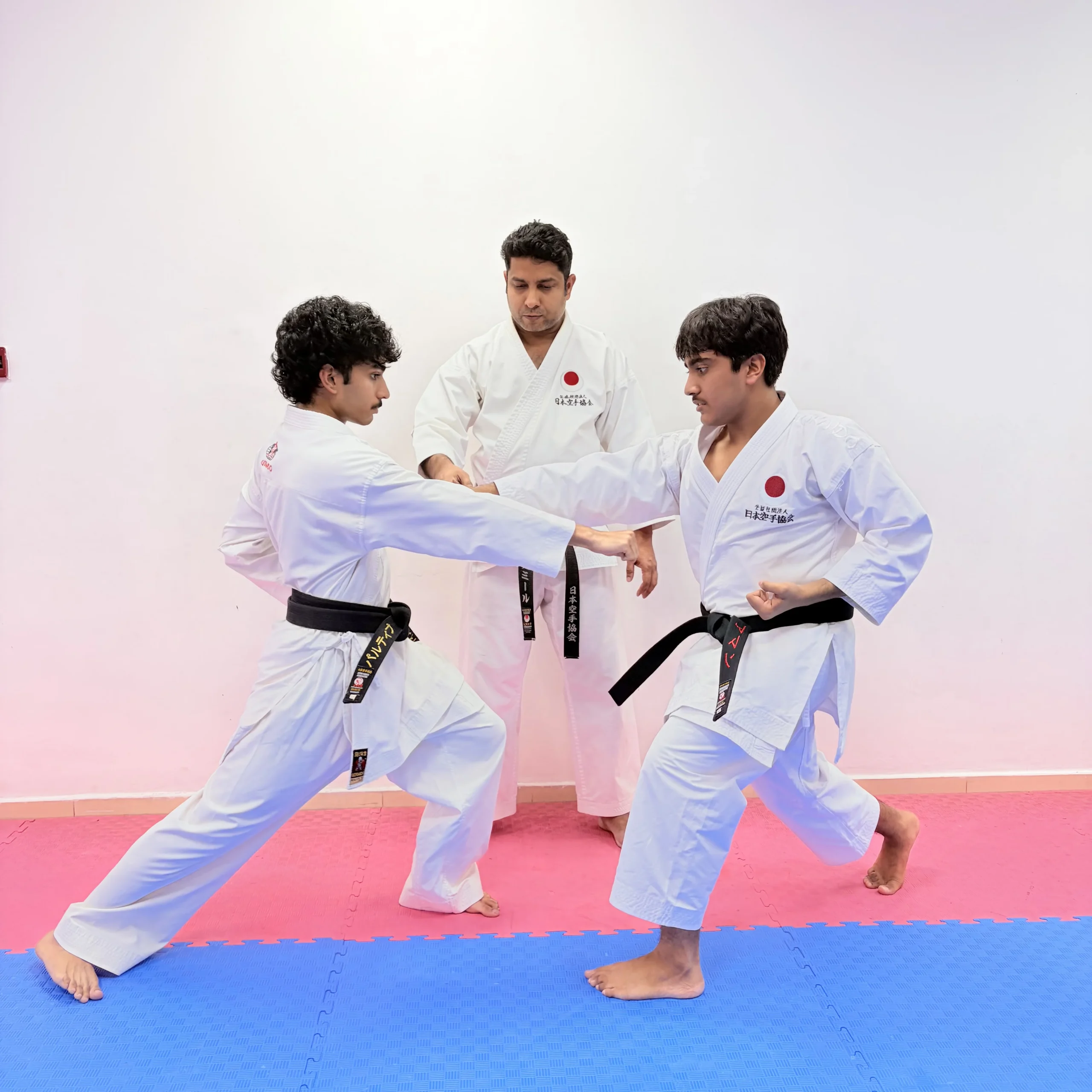 Sensei Ameer Adukkattil coaching advanced karate athletes in Dubai