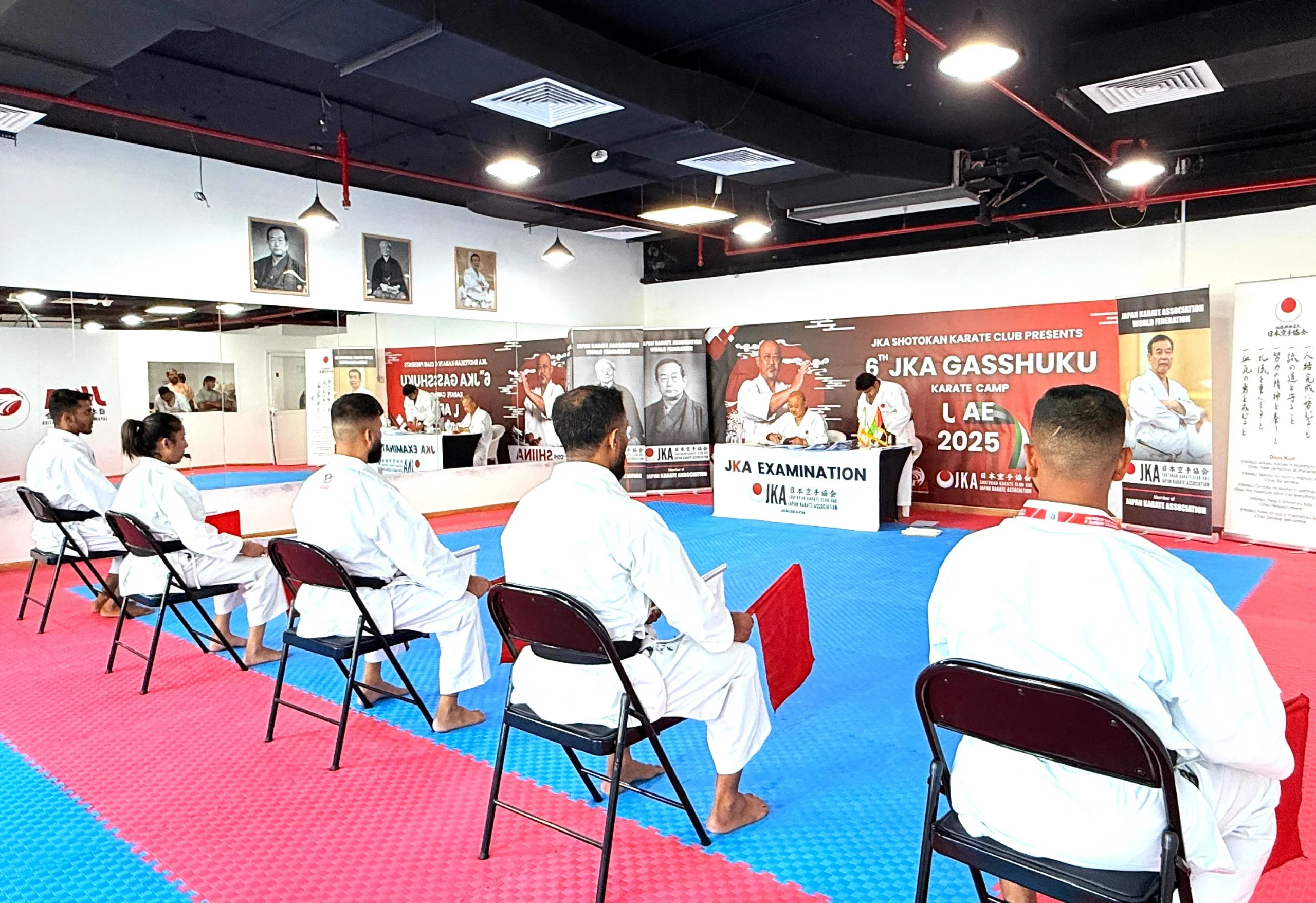 Shiina Shihan, JKA Technical Director from Japan, conducting a JKA licence examination in Dubai